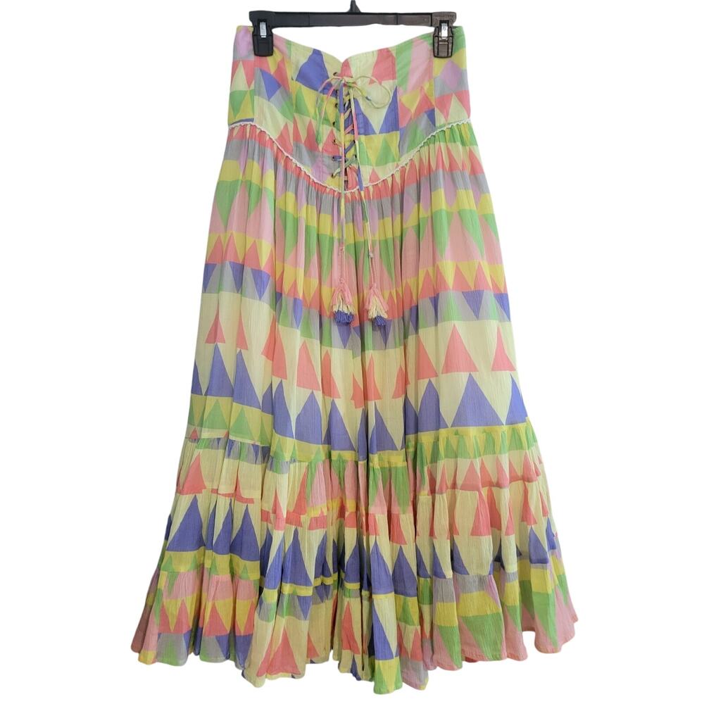 New Anthropologie Place Nationale Halter Dress Size 1 / XS Smocked Lace-up